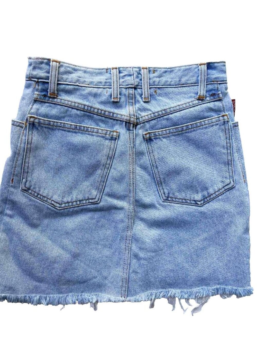 After Party by Nasty Gal Drifter Denim Mini Skirt Raw Hem Size 25 & 29 NWOT - Picture 5 of 16